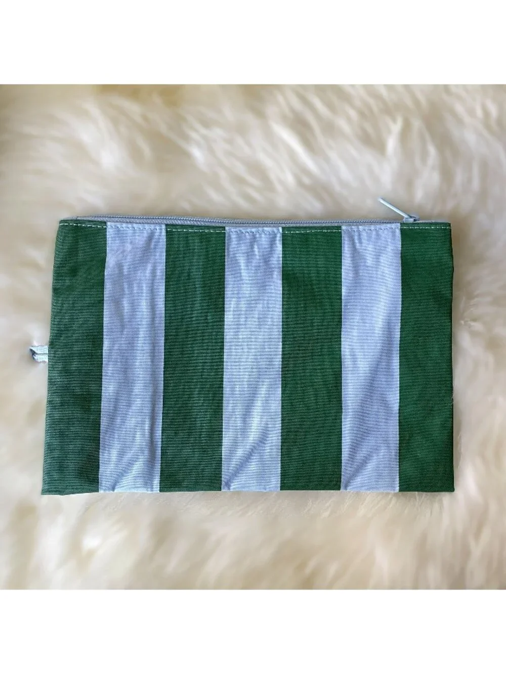 NWOT Baggu Go Pouch Large - Hotel Stripes (Green & Blue)